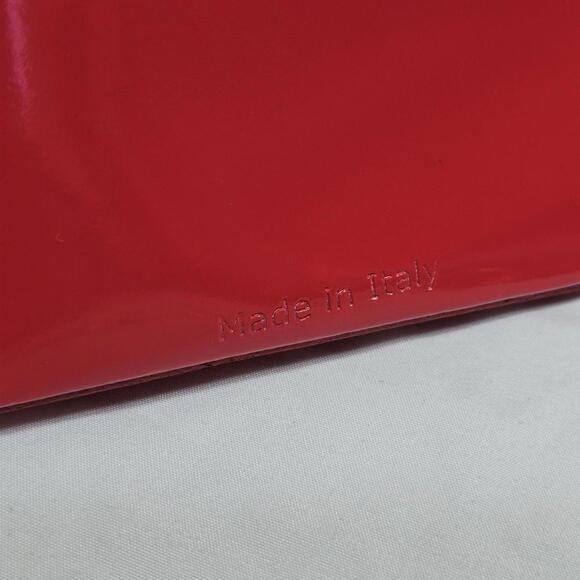 Pratesi Firenze Genuine Leather Red Crossbody Bag Gold Hardwear Italy - Picture 5 of 11